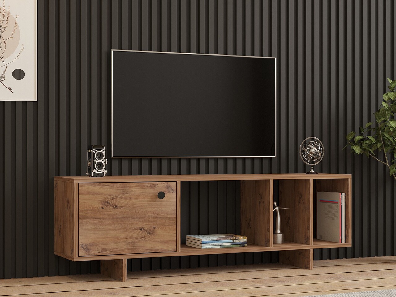 Comoda TV, Hanah Home, Folsom, 140x45x29 cm, Maro - imagine 7